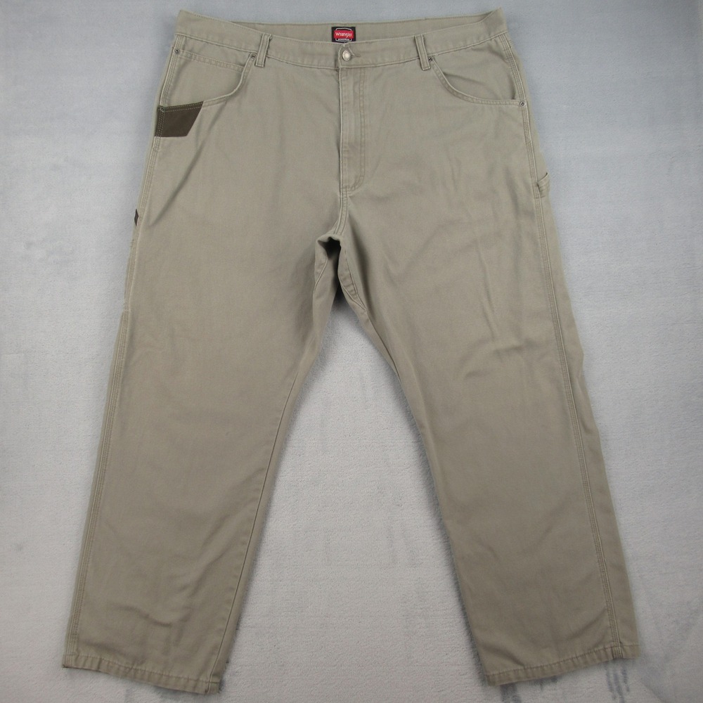 Wrangler Workwear Mens 42x30 Khaki Canvas Utility Carpenter Pants 112345580